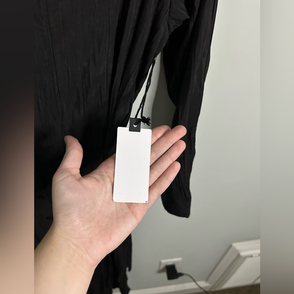 ASTR the Label Belted Long Sleeve Midi Shirtdress-Black size Small-NWT - Picture 12 of 12